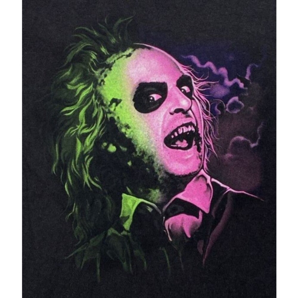 Beetlejuice Graphic T-Shirt XL Black Horror Movie Tee 100% Cotton Graphic